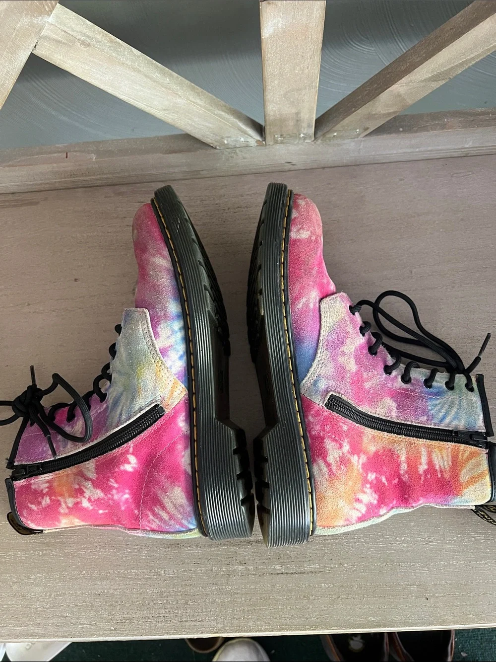 Dr. Martens Kids Tie-Dye Multi-Color Lace-Up Boots USL6 EU37